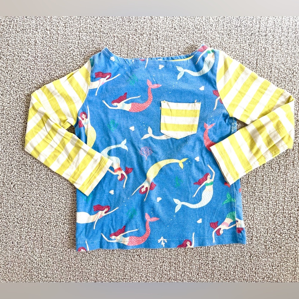 5-6Y Mini Boden Long Sleeve Mermaid Shirt
